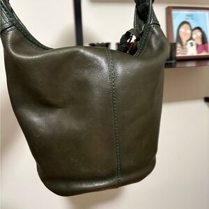 Coach Green Bleecker Tattersall Bucket Bag